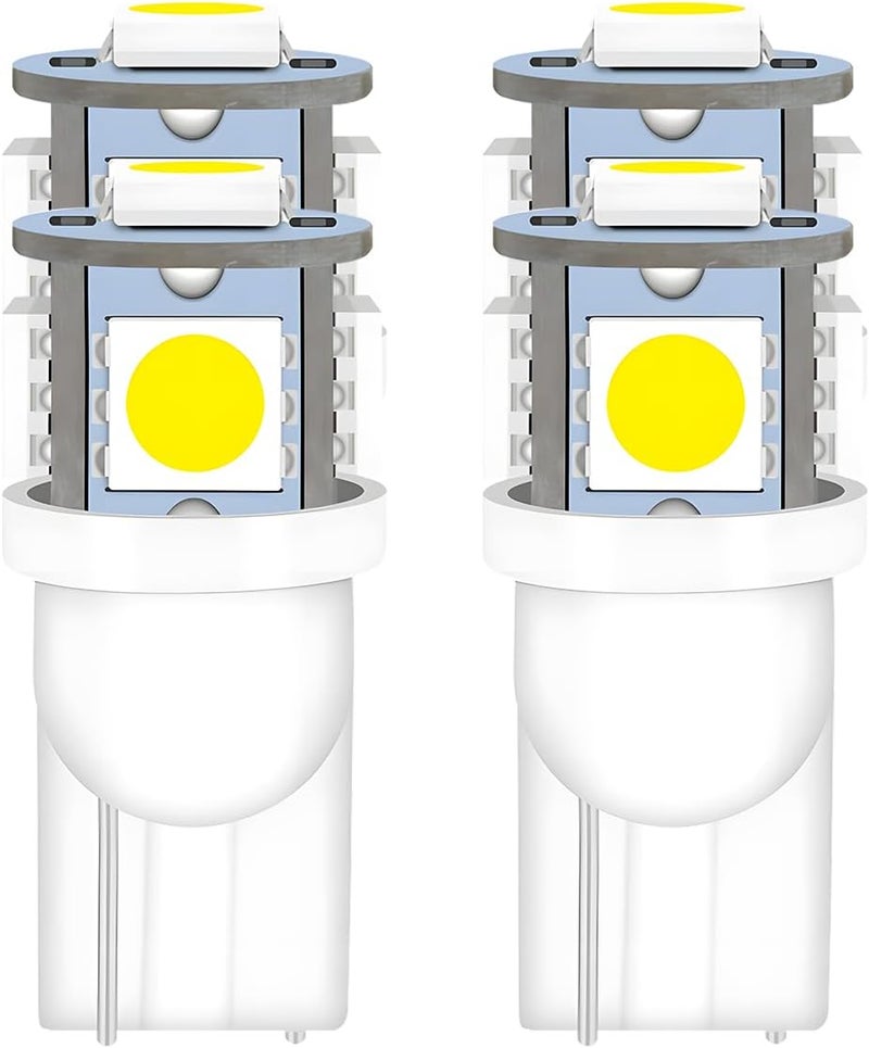 ZIMISI 194 LED Light Bulbs, 5SMD 5050 Chips Tag Lights, 12V 6000K White Wedge Base Bulb, 168 T10 2825 LED Replacement Bulbs for Car Interior Dome Map Door Courtesy License Plate Lights Lamp (4PCS) - Image 1